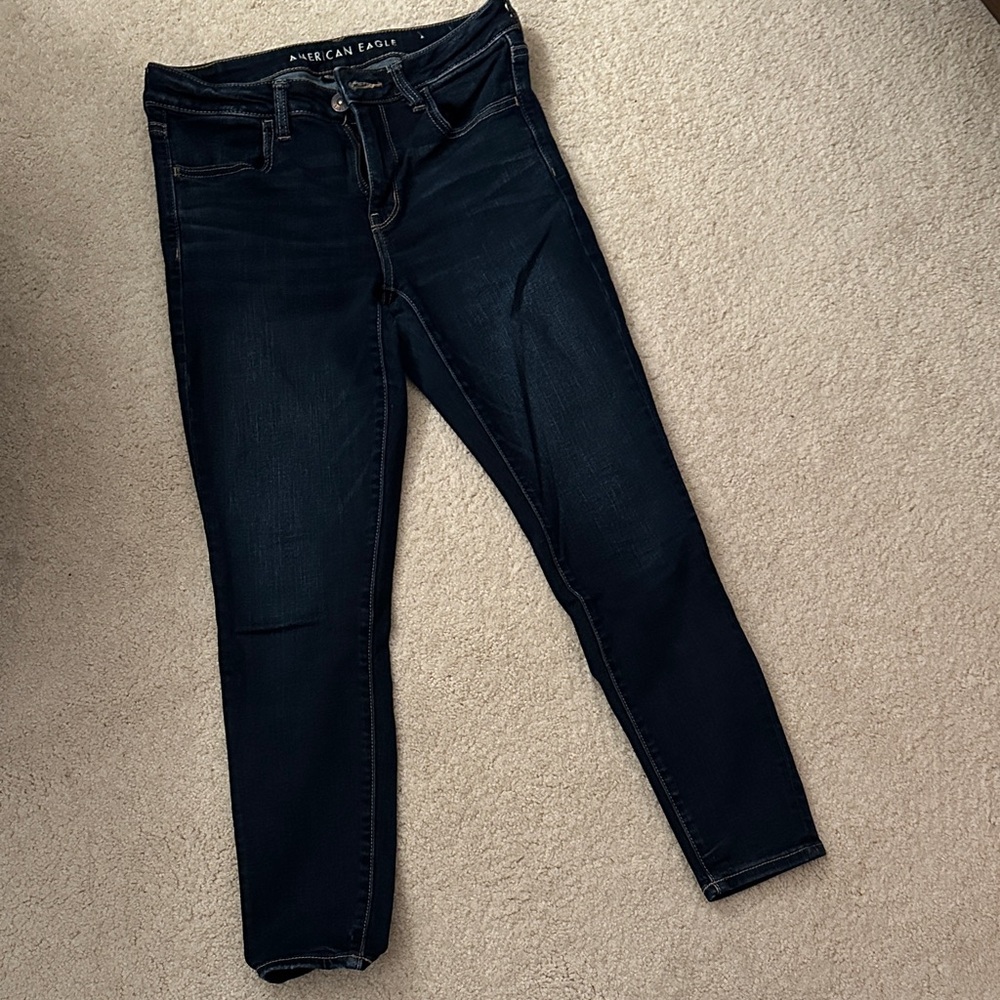 American Eagle Outfitters Women's Dark Blue Skinny Jeans